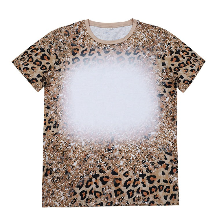 Next Play Tees Atlanta Braves Cheetah Leopard Baseball Logo Bleached Sublimated T-Shirt Small