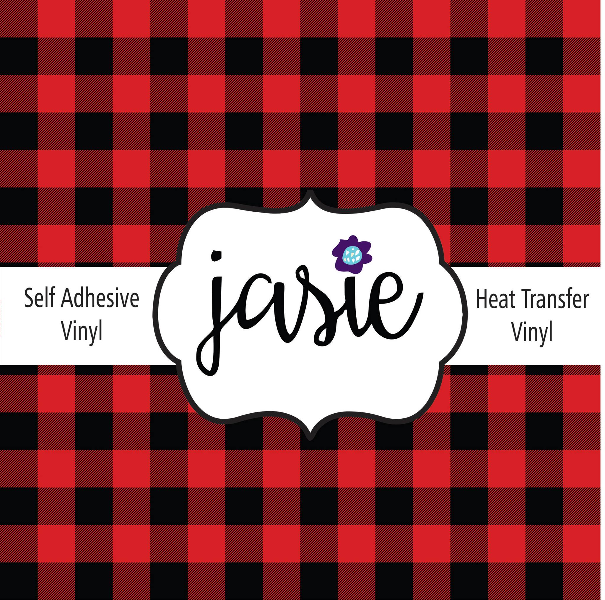 Red and Black Plaid Patterned HTV Vinyl, Outdoor Adhesive Vinyl or Heat  Transfer Vinyl