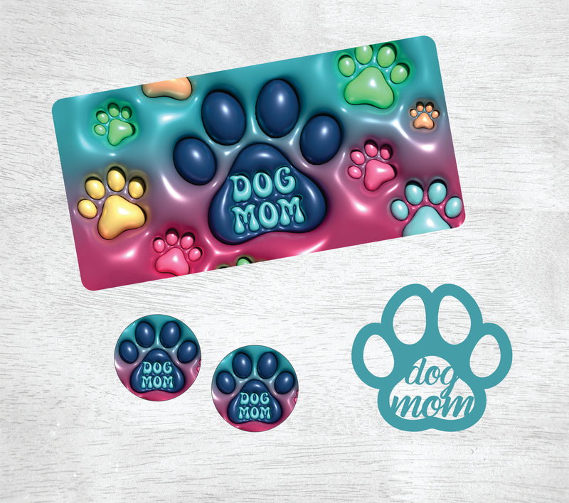 3D Colorful Dog Mom Car Kit