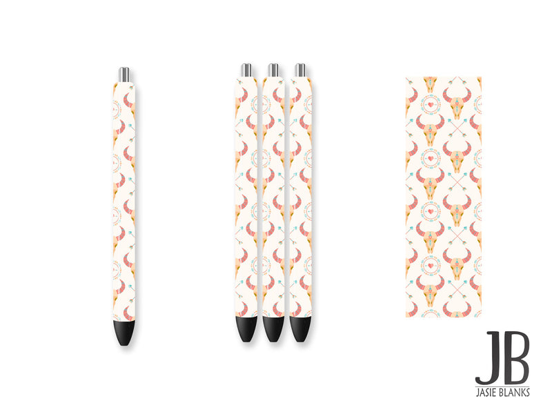 Pen Wrap-Boho Skull