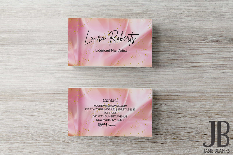 Pink Glitter Satin Business Card