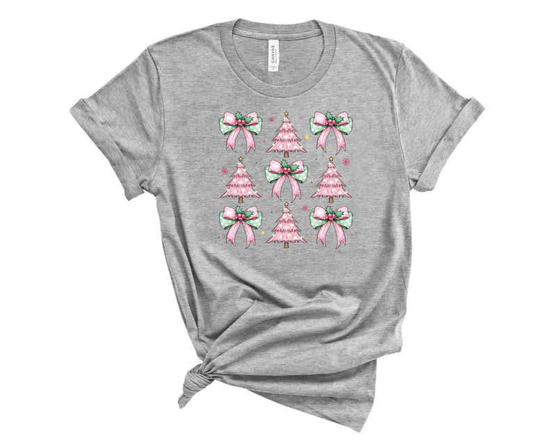 Christmas Coquette Christmas Tree Bows Pink - Transfer