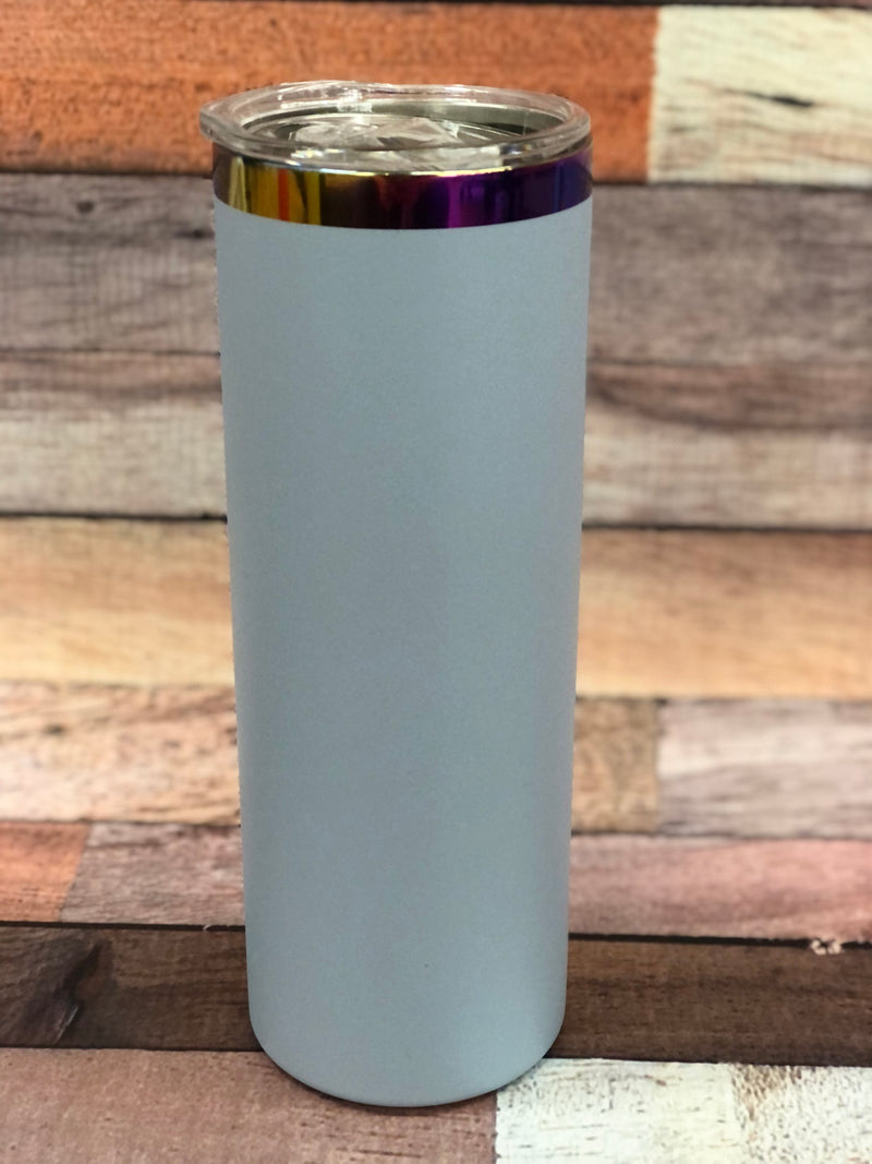 20oz Skinny Rainbow Powder Coated Tumblers