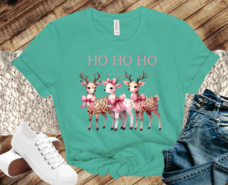 Ho Ho Ho Deer Pink - Transfer