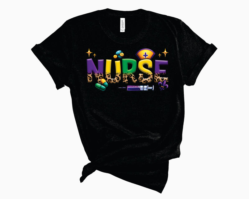 Leopard Mardi Gras Nurse - Transfer