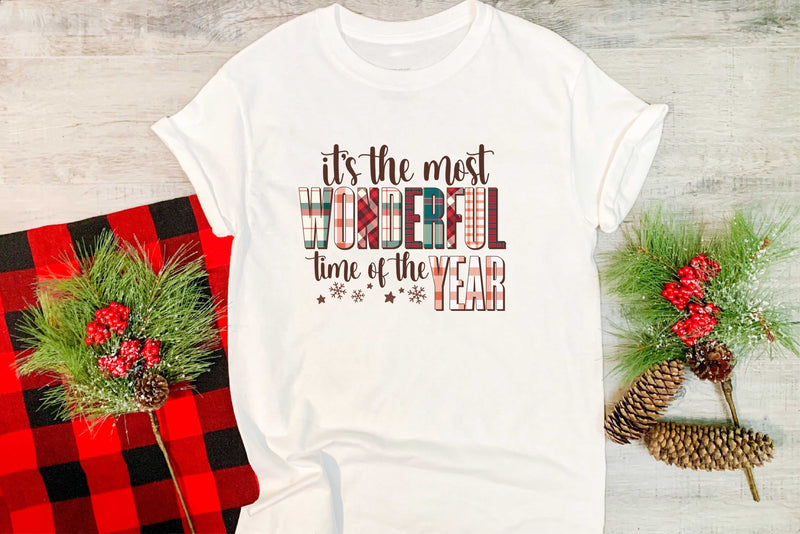 Most Wonderful Time Of The Year Plaid - Graphic Tee