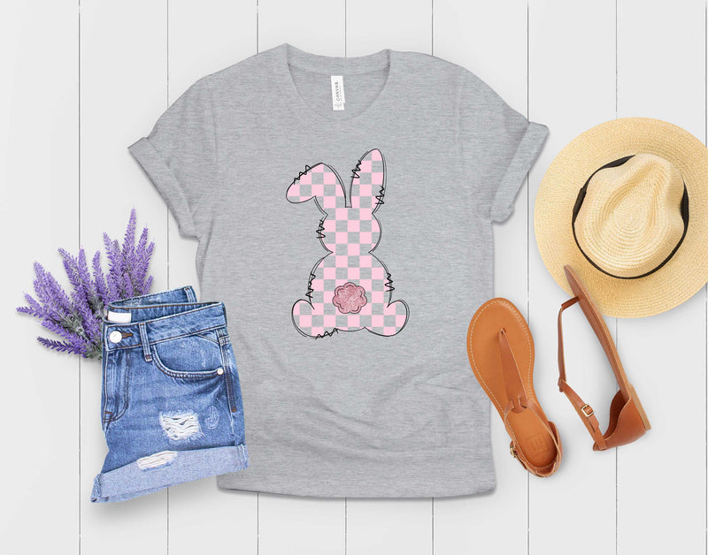 Pink Checkered Bunny - Transfer