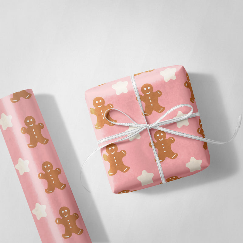 Pink Gingerbread Wrapping Paper