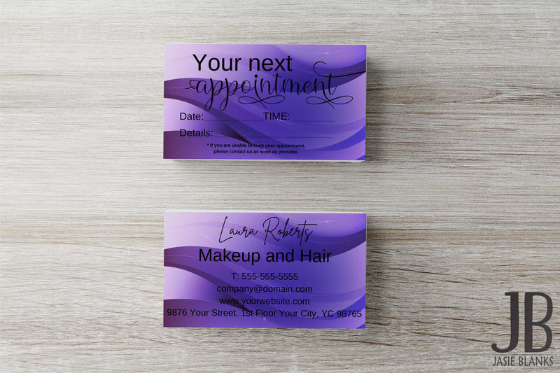 Purple Swirl Appointment Card