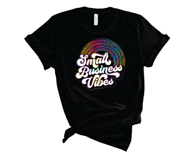 Small Biz Vibes Retro Rainbow Leopard - Transfer