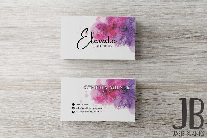 Watercolor Roses Business Card