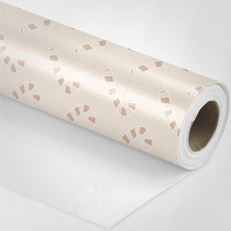 White Candy Canes Wrapping Paper