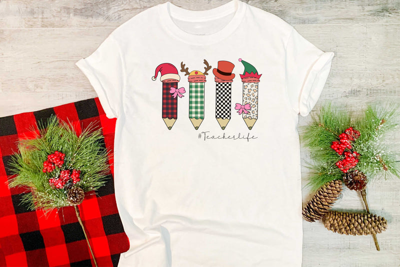 Christmas Pencils - Teacher Life  - Graphic Tee