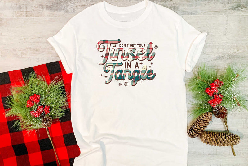 Don't Get Your Tinsel In A Tangle Plaid - Transfer