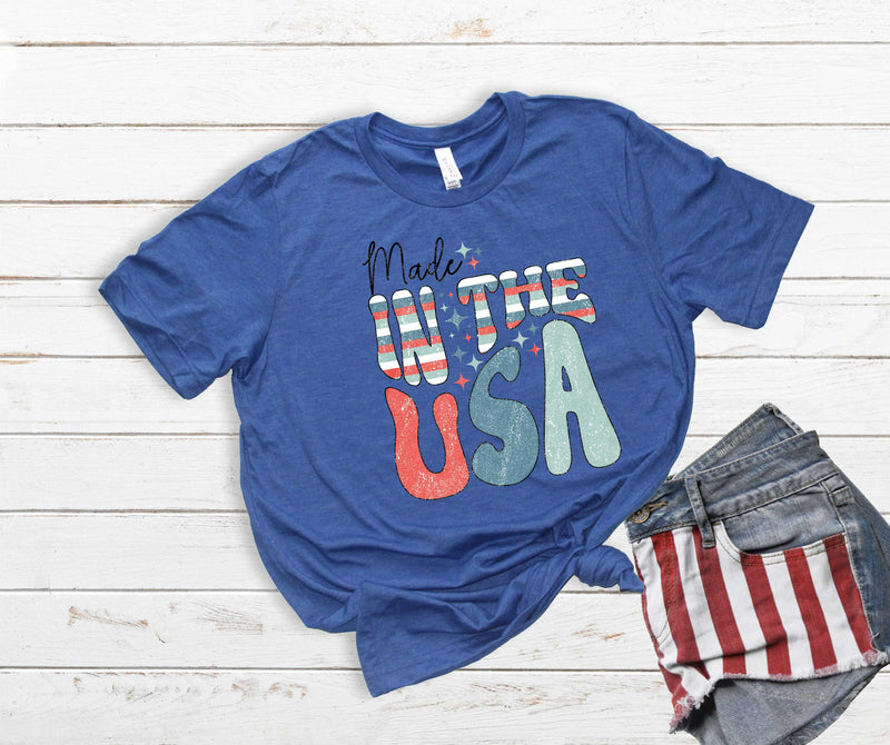 Made In The USA- Retro Wavy - Transfer