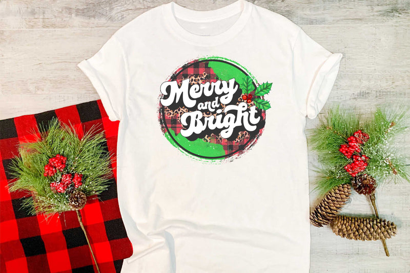 Merry & Bright Circle Plaid - Transfer