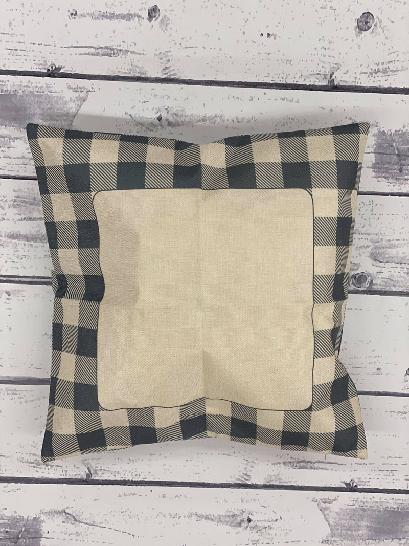 Sublimation Plaid Pillow Case - Grey