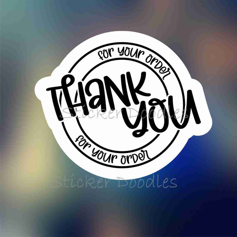 BW Thanks you circle - Sticker