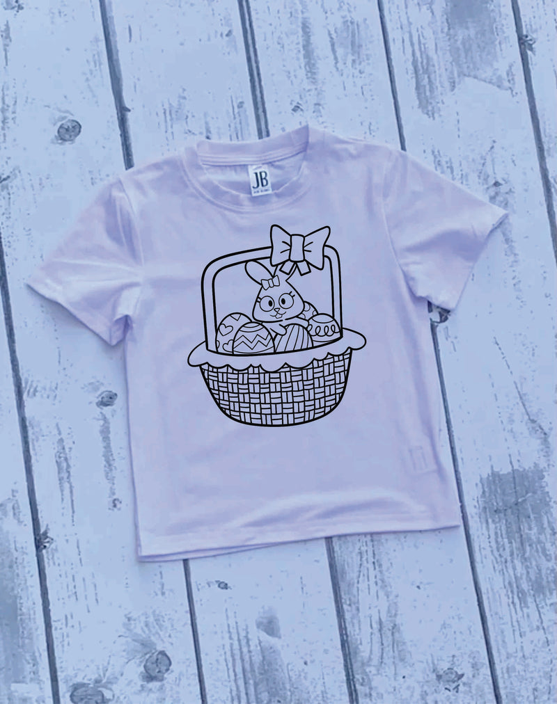 Color Your Own Shirt--Bunny in Basket