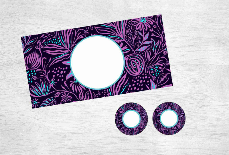 Dark Purple Floral Car Kit