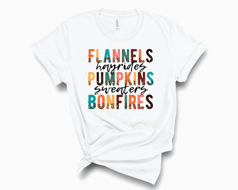 Flannels, Pumpkins & Hayrides Half Leopard-- Graphic Tee