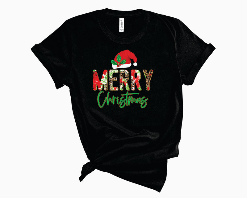 Merry Christmas Tie Dye Leopard Glitter- Transfer