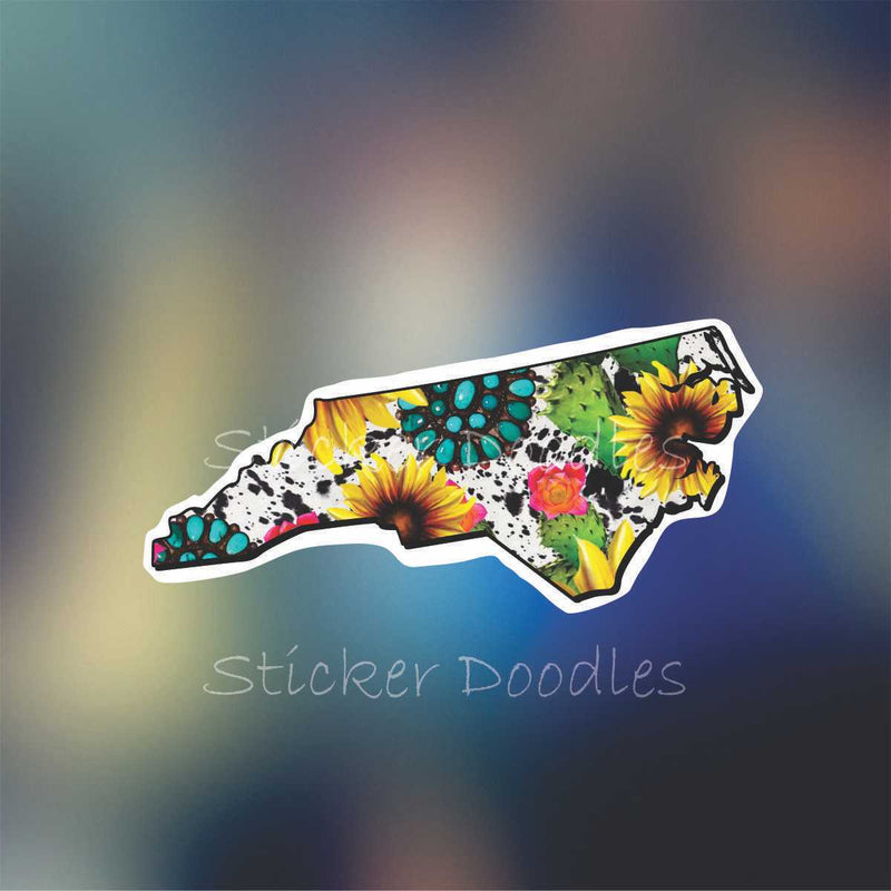 NC Cow Sunflower - Sticker