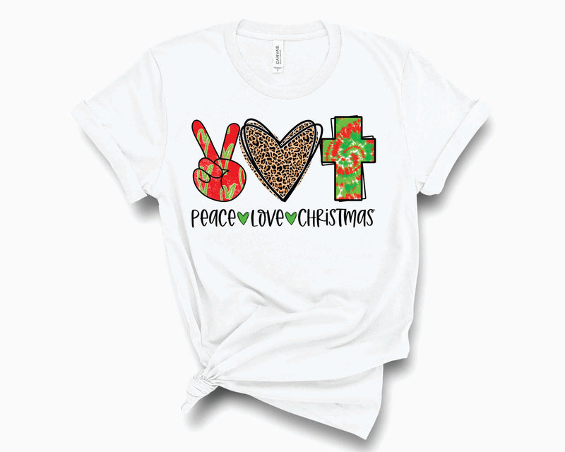 Peace Love Christmas Tie Dye Leopard Cross- Transfer