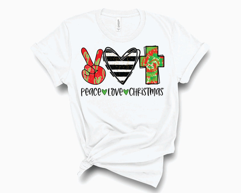 Peace Love Christmas Tie Dye Stripe Cross - Transfer