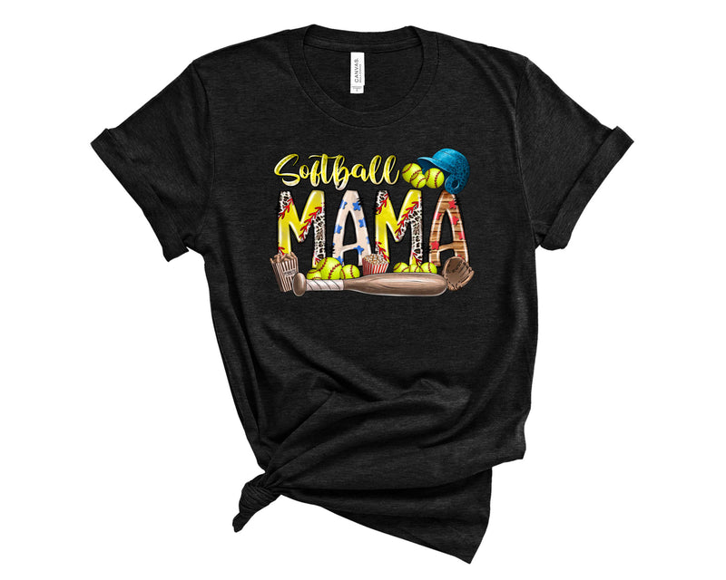 Softball Mama ball & bat - Graphic Tee