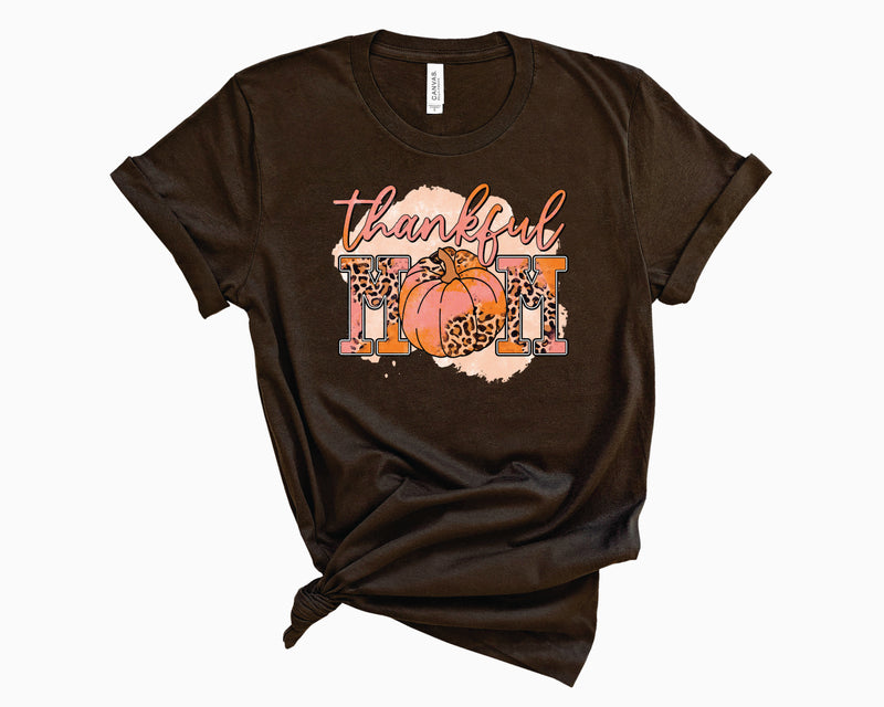 Thankful Mom Leopard Grunge- Graphic Tee