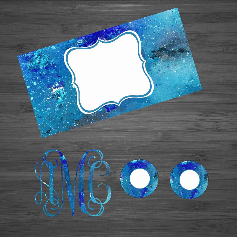 Blue Glitter Splatter Car Kit