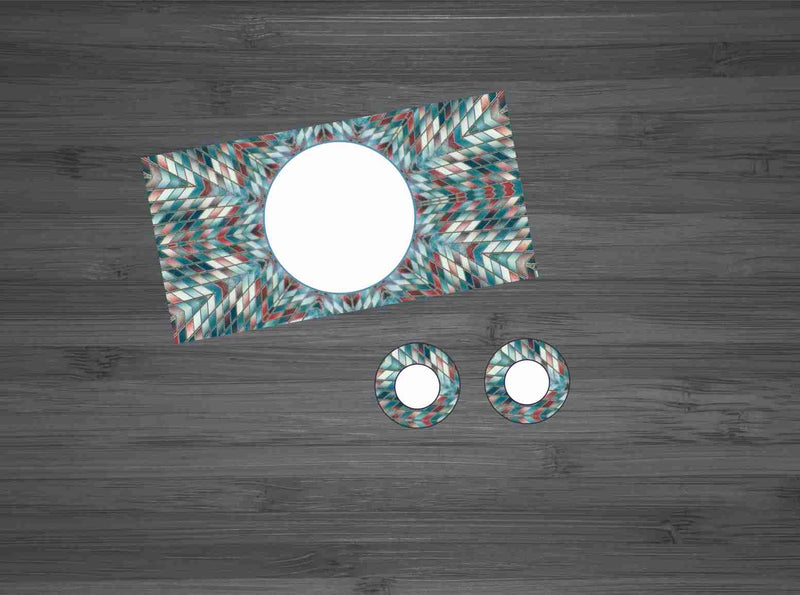 Teal and Brown Mosaic Print Car Kit