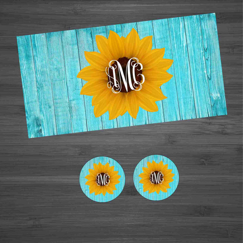 Teal Wood with Sunflower Car Kit